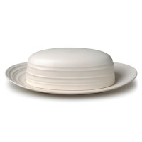 Mikasa Swirl White Covered Butter Dish Mikasa Swirl White Covered Butter Dish