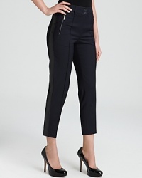 Cut a sharp silhouette in these sleek Bloomingdale's Exclusive BASLER pants, finished with faux-leather trim for tough-edge glamour. Complement the style with a strong blazer for serious fashion presence. Cut a sharp silhouette in these sleek Bloomingdale's Exclusive BASLER pants, finished with faux-leather trim for tough-edge glamour. Complement the style with a strong blazer for serious fashion presence.