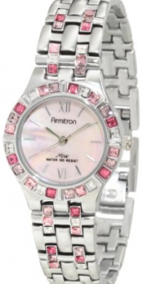 Armitron Women's 753782PMPS NOW Swarovski Crystal Accented Silver-Tone Dress Watch Armitron Women's 753782PMPS NOW Swarovski Crystal Accented Silver-Tone Dress Watch