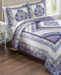 Pairing traditional styling with modern hues, this Madison quilt features intricate geometric quilted details for sumptuous texture and soothing shades of blue with white accents for a truly graceful setting. Pairing traditional styling with modern hues, this Madison quilt features intricate geometric quilted details for sumptuous texture and soothing shades of blue with white accents for a truly graceful setting.