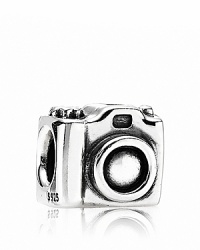 Shutterbugs snap up this camera PANDORA charm in polished sterling silver. Shutterbugs snap up this camera PANDORA charm in polished sterling silver.