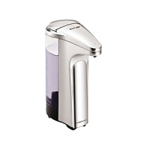 Easily keep the sink neat and your hands clean with this touch-free sensor soap pump from simplehuman. Simply place your hand under the sensor to dispense the right amount of soap automatically, without messy spills. Easily keep the sink neat and your hands clean with this touch-free sensor soap pump from simplehuman. Simply place your hand under the sensor to dispense the right amount of soap automatically, without messy spills.