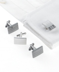 Accent your look with the true minimalist style of these cufflinks from Geoffrey Beene. Accent your look with the true minimalist style of these cufflinks from Geoffrey Beene.