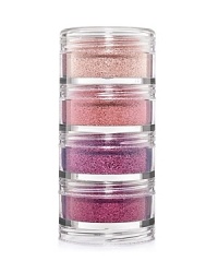 Textile designer Vera Neumanns brilliant color palette is translated into a limited edition set of four stackable jars of Crushed Metallic Pigment. Highlights eyes or skin with a striking colour wave of pink reflective metallic sparkle. Textile designer Vera Neumanns brilliant color palette is translated into a limited edition set of four stackable jars of Crushed Metallic Pigment. Highlights eyes or skin with a striking colour wave of pink reflective metallic sparkle.