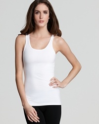 Keep sleek and trim in this tank top shaper with thick shoulder straps. Keep sleek and trim in this tank top shaper with thick shoulder straps.