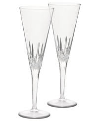 Raise a toast in sparkling style. The blazing starburst cuts of the Duchesse toasting flutes accent the elegantly flared silhouette. The perfect addition to Duchesse barware and dinnerware. Raise a toast in sparkling style. The blazing starburst cuts of the Duchesse toasting flutes accent the elegantly flared silhouette. The perfect addition to Duchesse barware and dinnerware.