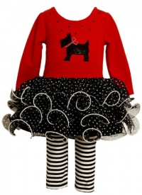 Bonnie Jean Girls 2-6X Scotty Dog Applique Tutu Legging Set Bonnie Jean Girls 2-6X Scotty Dog Applique Tutu Legging Set