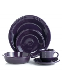 Celebrate the chip-resistant durability and cool Art Deco design that made Fiesta famous with the 5-piece place setting. With more than a dozen colors to love, you can mix, match and create a look that's all your own. Celebrate the chip-resistant durability and cool Art Deco design that made Fiesta famous with the 5-piece place setting. With more than a dozen colors to love, you can mix, match and create a look that's all your own.