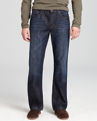 These relaxed jeans address your casual look with a bit more polish, featuring designer touches like whiskering at the thigh and a perfectly faded front for just the right vibe. These relaxed jeans address your casual look with a bit more polish, featuring designer touches like whiskering at the thigh and a perfectly faded front for just the right vibe.
