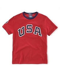 This sporty tee celebrates Team USA's participation in the 2012 Olympics sporty tee with USA Olympic Team screenprinted on soft, breathable cotton. This sporty tee celebrates Team USA's participation in the 2012 Olympics sporty tee with USA Olympic Team screenprinted on soft, breathable cotton.