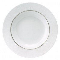 Philippe Deshoulieres Seychelles Platinum Filet Rim Soup Plate 9 in Philippe Deshoulieres Seychelles Platinum Filet Rim Soup Plate 9 in