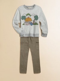 With a couldn't-be-cuter illustration on the front and Little Miss Stella written neatly on the back, this easygoing sweatshirt is the perfect peppy-chic layer.CrewneckLong sleeves with cuffsOrganic cottonMachine washImported With a couldn't-be-cuter illustration on the front and Little Miss Stella written neatly on the back, this easygoing sweatshirt is the perfect peppy-chic layer.CrewneckLong sleeves with cuffsOrganic cottonMachine washImported