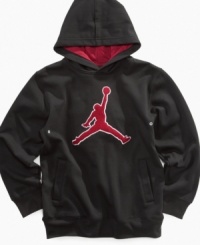 Keep warm & keep it happening. Nike pullover Jordan hoodie with side pockets. Keep warm & keep it happening. Nike pullover Jordan hoodie with side pockets.