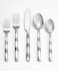 Featuring a uniquely modern, textured design in ultra-durable stainless steel, Yamazaki's Cable flatware accents your table's place settings in smart style. Featuring a uniquely modern, textured design in ultra-durable stainless steel, Yamazaki's Cable flatware accents your table's place settings in smart style.