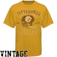 NFL Pittsburgh Steelers Heather Vintage Short Sleeve Crew Men's NFL Pittsburgh Steelers Heather Vintage Short Sleeve Crew Men's