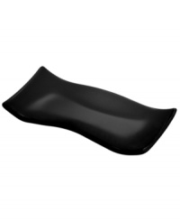 Sleek in black glass with fluid edge, this Cera snack plate from Villeroy & Boch lends easy sophistication to modern settings. A stylish standalone piece that complements patterns and whiteware, too. Sleek in black glass with fluid edge, this Cera snack plate from Villeroy & Boch lends easy sophistication to modern settings. A stylish standalone piece that complements patterns and whiteware, too.