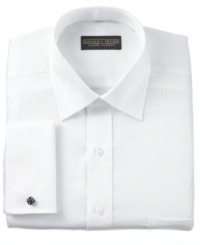 French cuffs add timeless sophistication to this smooth, iron free dress shirt from Donald Trump. French cuffs add timeless sophistication to this smooth, iron free dress shirt from Donald Trump.