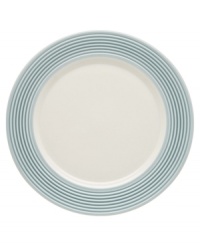 This charming porcelain accent plate features a seven-ringed border. Mix and match with other Tin Can Alley Blue pieces for a subtly varied table setting. This charming porcelain accent plate features a seven-ringed border. Mix and match with other Tin Can Alley Blue pieces for a subtly varied table setting.
