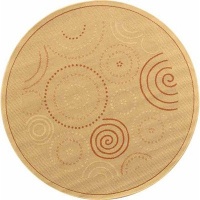 Safavieh CY1906-3201 Courtyard Collection Natural and Terracotta Indoor/Outdoor Round Area Rug, 6-Feet 7-Inch Safavieh CY1906-3201 Courtyard Collection Natural and Terracotta Indoor/Outdoor Round Area Rug, 6-Feet 7-Inch