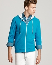 A sporty hoodie always comes in handy and in rich, bright color it jazzes up your attire to boot. A sporty hoodie always comes in handy and in rich, bright color it jazzes up your attire to boot.