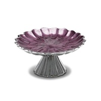 Hand made in sand-cast aluminum with our trademark blend of enamel infused with crushed mother of pearl. Artfully scalloped cake plate modeled after Peony flower petals. Stack with other cake stands or use alone for cupcakes, cheese balls or as a candle stand. Hand made in sand-cast aluminum with our trademark blend of enamel infused with crushed mother of pearl. Artfully scalloped cake plate modeled after Peony flower petals. Stack with other cake stands or use alone for cupcakes, cheese balls or as a candle stand.