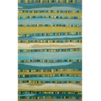 Liora Manne Seville Mosaic Stripe Hand Tufted Rug, 8 by 10-Feet, Blue Liora Manne Seville Mosaic Stripe Hand Tufted Rug, 8 by 10-Feet, Blue