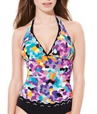 Profile by Gottex Pixel Halter Wire-Free Tankini Swimwear Top, 14, Multi Profile by Gottex Pixel Halter Wire-Free Tankini Swimwear Top, 14, Multi