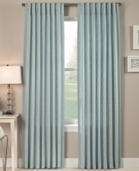 More than meets the eye. The Saturn window panel from Peri boasts an all-over circle jacquard weave that puts an elegant spin on modern geometric style. This panel widens at the bottom for a sumptuous draping effect. More than meets the eye. The Saturn window panel from Peri boasts an all-over circle jacquard weave that puts an elegant spin on modern geometric style. This panel widens at the bottom for a sumptuous draping effect.
