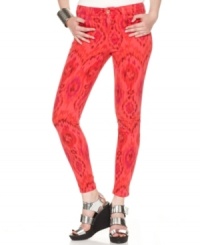 A summer must-have, a bold print and hot hue makes these Joe's Jeans skinny perfect for standout style! A summer must-have, a bold print and hot hue makes these Joe's Jeans skinny perfect for standout style!