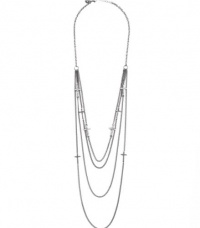 G by GUESS Women's Hematite-Tone Long Layered Cross Necklac, HEMATITE G by GUESS Women's Hematite-Tone Long Layered Cross Necklac, HEMATITE