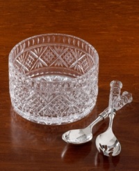 The sparkling sophistication of yesteryear makes a chic comeback with this cylindrical salad bowl and servers. The Dublin salad bowls feature the intricate starburst pattern of Godinger's popular Dublin crystal collection on both bowl and salad server handles. Includes one 8.5 bowl and 2 servers. The sparkling sophistication of yesteryear makes a chic comeback with this cylindrical salad bowl and servers. The Dublin salad bowls feature the intricate starburst pattern of Godinger's popular Dublin crystal collection on both bowl and salad server handles. Includes one 8.5 bowl and 2 servers.