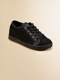 Lace-adorned, leather-trimmed kicks for your little princess in a sneaker silhouette.Lace-up81% rayon/10% leather/9% polyamide upper55% cotton/45% leather liningRubber solePadded insoleImported Lace-adorned, leather-trimmed kicks for your little princess in a sneaker silhouette.Lace-up81% rayon/10% leather/9% polyamide upper55% cotton/45% leather liningRubber solePadded insoleImported