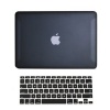 TopCase 2-in-1 Rubberized Hard Case Cover and Keyboard Cover for 13-Inch Macbook White - Black