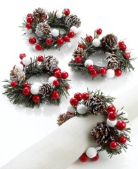 Excell Napkin Rings, First Snow Set of 4 Excell Napkin Rings, First Snow Set of 4