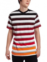 Southpole Men's Fashion Engineered Colored Stripe V-Neck Tee Southpole Men's Fashion Engineered Colored Stripe V-Neck Tee