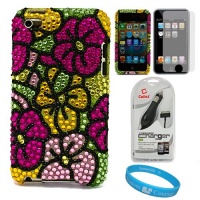 Premium Two Piece Garden Flower Rhinestone Design Protective Crystal Case Cover for iPod Touch 4th Generation + Clear Screen Protector for Apple iPod Touch 4th Generation + Apple Licensed Cellet Premium Plug in Car Charger with Blue LED for Apple iPhone 4 Premium Two Piece Garden Flower Rhinestone Design Protective Crystal Case Cover for iPod Touch 4th Generation + Clear Screen Protector for Apple iPod Touch 4th Generation + Apple Licensed Cellet Premium Plug in Car Charger with Blue LED for Apple iPhone 4
