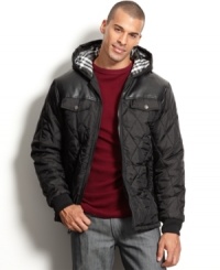 A plaid-lined hood adds some preppy detail to this cold-weather jacket from Brave Soul. A plaid-lined hood adds some preppy detail to this cold-weather jacket from Brave Soul.