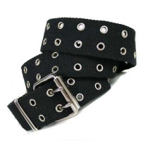 Canvas Black & Silver Double Grommet Belt Canvas Black & Silver Double Grommet Belt