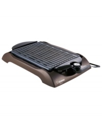 Grill year around with Zojirushi's indoor electric grill, a family-sized nonstick cooking surface utilizing an easy-to-clean drip pan that catches extra fats and oils for a healthy approach to cooking. Ideal for steaks, seafood and vegetables, this grill has a variable temperature control knob so you can cook food just the way you like it. 1-year limited warranty. Model EB-CC15. Grill year around with Zojirushi's indoor electric grill, a family-sized nonstick cooking surface utilizing an easy-to-clean drip pan that catches extra fats and oils for a healthy approach to cooking. Ideal for steaks, seafood and vegetables, this grill has a variable temperature control knob so you can cook food just the way you like it. 1-year limited warranty. Model EB-CC15.