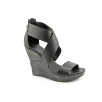 Diane Von Furstenberg Opal Open Toe Wedges Shoes Black Womens Diane Von Furstenberg Opal Open Toe Wedges Shoes Black Womens