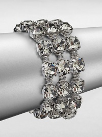 Sparkle in this faceted, multi-row design with twisted link chain details. BrassGlassLength, about 8Box and tongue closureImported 