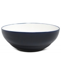 A fresh canvas for casual meals, this fine porcelain vegetable bowl is glazed in solid blue and white to complement the brushed florals of Nikko's Artist Blue dinnerware. A fresh canvas for casual meals, this fine porcelain vegetable bowl is glazed in solid blue and white to complement the brushed florals of Nikko's Artist Blue dinnerware.