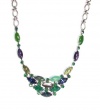 Mariana Spirit of Design Silver Plated Emerald City Swarovski Crystal Collar Necklace in Colors of Emerald, Blue and Purple