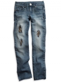 GUESS Kids Girls Big Girl Daredevil Skinny Jeans With Seq, INDIGO (7) GUESS Kids Girls Big Girl Daredevil Skinny Jeans With Seq, INDIGO (7)
