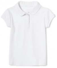 Dockers Girls 7-16 Short Sleeve 4 Button Interlock Polo-School Uniform Dockers Girls 7-16 Short Sleeve 4 Button Interlock Polo-School Uniform