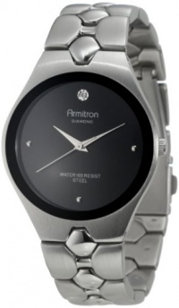 Armitron Men's 201789BLK Dress Diamond Accented Silver-Tone Watch Armitron Men's 201789BLK Dress Diamond Accented Silver-Tone Watch