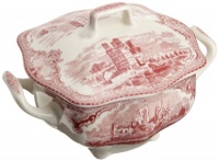 Johnson Brothers Old Britain Castles Pink Covered Sugar Bowl Johnson Brothers Old Britain Castles Pink Covered Sugar Bowl