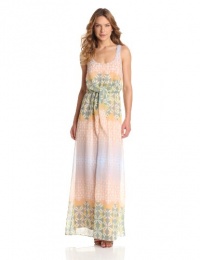 Jessica Simpson Women's Sleeveless Printed Maxi Dress, Ori Zinnia, 4 Jessica Simpson Women's Sleeveless Printed Maxi Dress, Ori Zinnia, 4