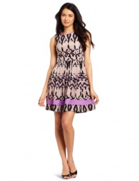 Jessica Simpson Women's Printed Dress with Pleated Skirt, Bellflower, 12 Jessica Simpson Women's Printed Dress with Pleated Skirt, Bellflower, 12
