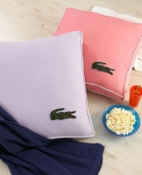 Recline in style! The perfect oversized pillow for lounging features a hip embellished Lacoste croc in the corner. (Clearance) Recline in style! The perfect oversized pillow for lounging features a hip embellished Lacoste croc in the corner. (Clearance)